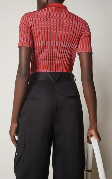 Bottega Veneta Check Polo Top | Thumbnail 8 Bottega Veneta Check Polo Top | Thumbnail 8