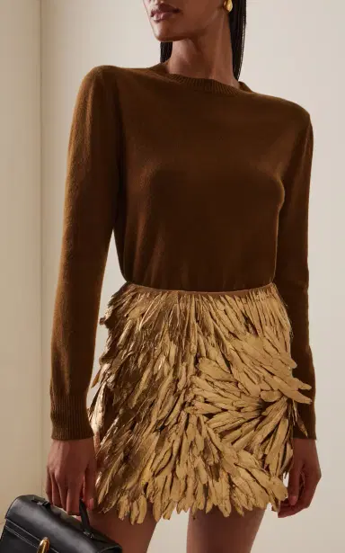 Oscar de la Renta Scarf-Detailed Cashmere Sweater | Thumbnail 5 Oscar de la Renta Scarf-Detailed Cashmere Sweater | Thumbnail 5