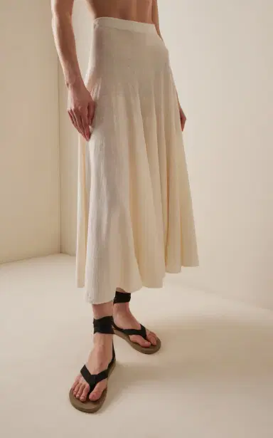 The Row Jaliah Cotton-Blend Knit Midi Skirt | Thumbnail 3 The Row Jaliah Cotton-Blend Knit Midi Skirt | Thumbnail 3