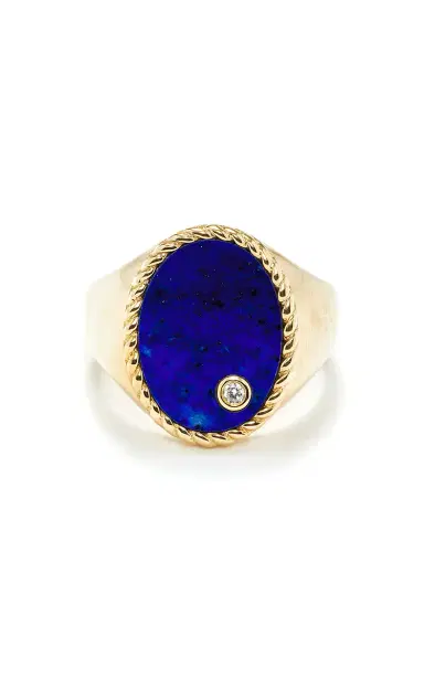 Yvonne Léon 9K Yellow Gold Lapis Signent Ring | Thumbnail 4 Yvonne Léon 9K Yellow Gold Lapis Signent Ring | Thumbnail 4