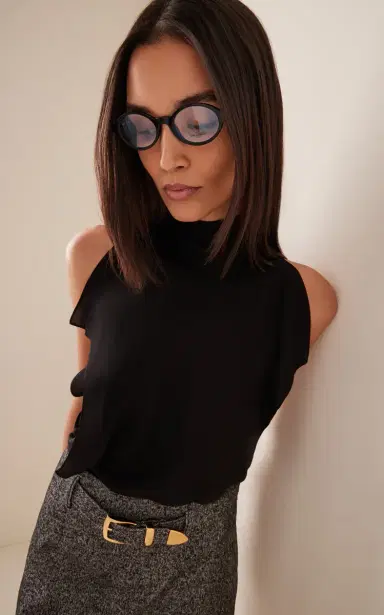 Saint Laurent Jeanne Oval-Frame Acetate Glasses | Thumbnail 2 Saint Laurent Jeanne Oval-Frame Acetate Glasses | Thumbnail 2