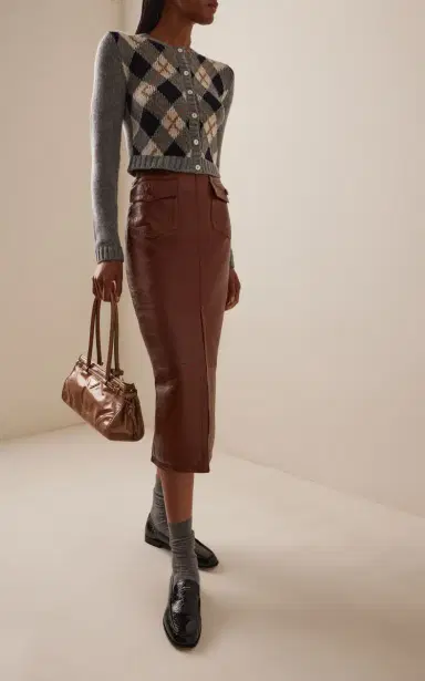 Prada Argyle Wool Cardigan - Grey | Thumbnail 10 Prada Argyle Wool Cardigan - Grey | Thumbnail 10