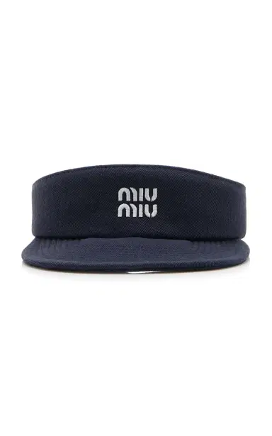 Miu Miu Washed Denim Visor | Thumbnail 1 Miu Miu Washed Denim Visor | Thumbnail 1