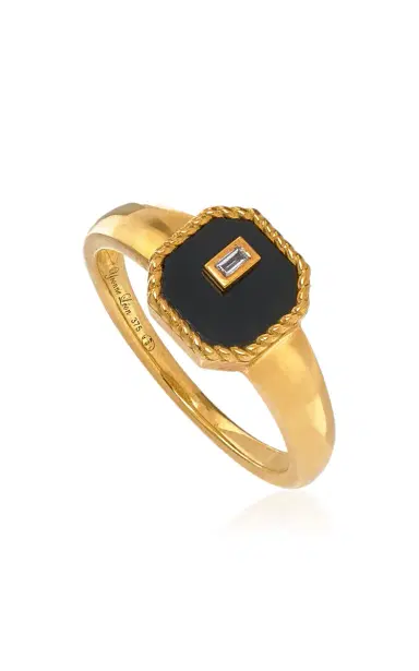 Yvonne Léon Black Onyx Baby Octogan Signet Ring | Thumbnail 3 Yvonne Léon Black Onyx Baby Octogan Signet Ring | Thumbnail 3