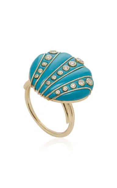 Yvonne Léon Turquoise Shell Ring | Thumbnail 3 Yvonne Léon Turquoise Shell Ring | Thumbnail 3