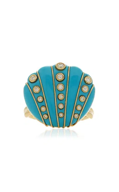 Yvonne Léon Turquoise Shell Ring | Thumbnail 6 Yvonne Léon Turquoise Shell Ring | Thumbnail 6