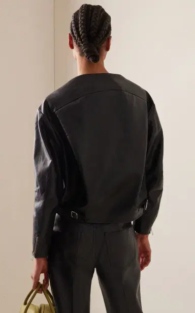 Prada Cropped Leather Jacket | Thumbnail 4 Prada Cropped Leather Jacket | Thumbnail 4