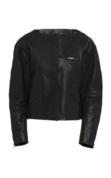 Prada Cropped Leather Jacket | Thumbnail 1 Prada Cropped Leather Jacket | Thumbnail 1