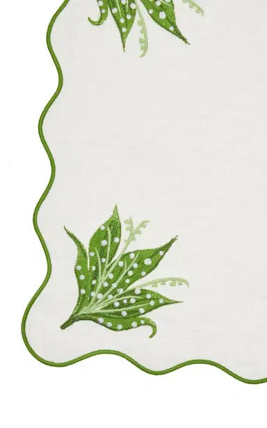 Moda Domus Set-of-Four Lily of the Valley Emboirdered-Linen Placemats - Blue | Thumbnail 3 Moda Domus Set-of-Four Lily of the Valley Emboirdered-Linen Placemats - Blue | Thumbnail 3