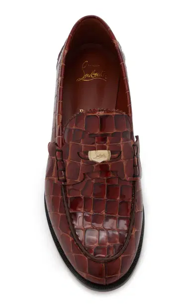 Christian Louboutin Donna Croc-Embossed Leather Penny Loafers | Thumbnail 3 Christian Louboutin Donna Croc-Embossed Leather Penny Loafers | Thumbnail 3