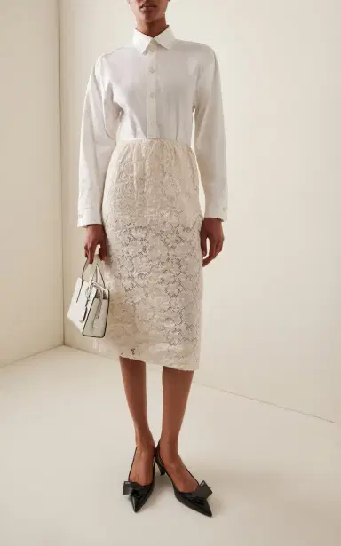 Prada Lace Midi Pencil Skirt | Thumbnail 2 Prada Lace Midi Pencil Skirt | Thumbnail 2