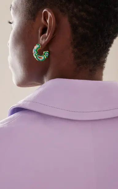 Bottega Veneta Cubic Zirconia Gold Vermeil Hoop Earrings | Thumbnail 2 Bottega Veneta Cubic Zirconia Gold Vermeil Hoop Earrings | Thumbnail 2