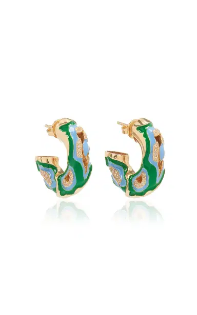 Bottega Veneta Cubic Zirconia Gold Vermeil Hoop Earrings | Thumbnail 3 Bottega Veneta Cubic Zirconia Gold Vermeil Hoop Earrings | Thumbnail 3