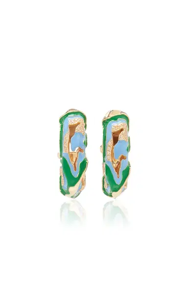 Bottega Veneta Cubic Zirconia Gold Vermeil Hoop Earrings | Thumbnail 1 Bottega Veneta Cubic Zirconia Gold Vermeil Hoop Earrings | Thumbnail 1