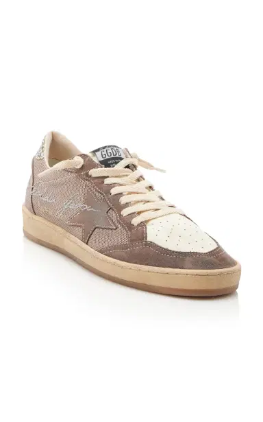 Golden Goose Ball Star Glittered Leather-Trimmed Mesh Sneakers | Thumbnail 4 Golden Goose Ball Star Glittered Leather-Trimmed Mesh Sneakers | Thumbnail 4
