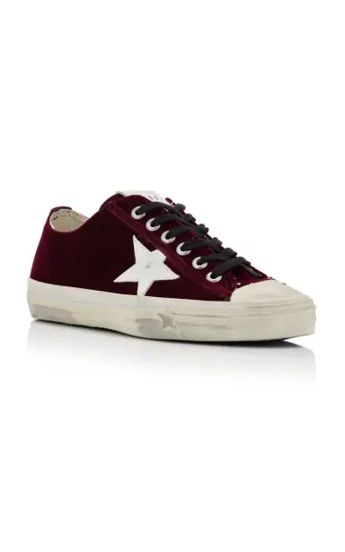 Golden Goose V-Star 2 Leather-Trimmed Velvet Sneakers | Thumbnail 5 Golden Goose V-Star 2 Leather-Trimmed Velvet Sneakers | Thumbnail 5