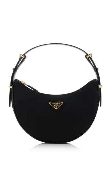 Prada Arqué Leather-Trimmed Re-Nylon Shoulder Bag | Thumbnail 1 Prada Arqué Leather-Trimmed Re-Nylon Shoulder Bag | Thumbnail 1