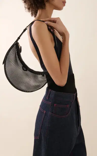 Alaïa One Piece Demi Leather-Trimmed Mesh Shoulder Bag | Thumbnail 2 Alaïa One Piece Demi Leather-Trimmed Mesh Shoulder Bag | Thumbnail 2