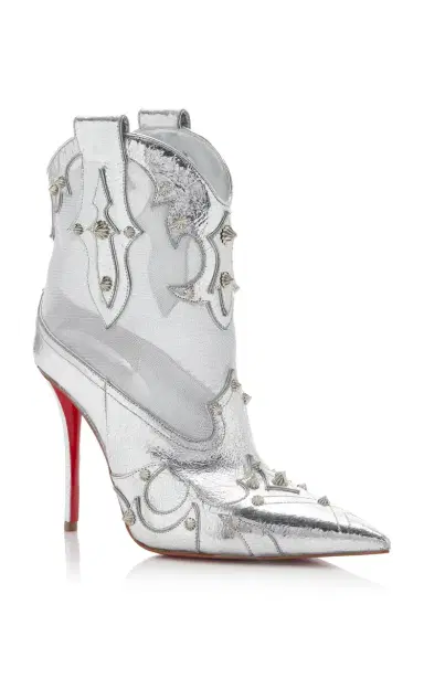 Christian Louboutin Bootytiag 100mm Metallic Leather Western Boots | Thumbnail 4 Christian Louboutin Bootytiag 100mm Metallic Leather Western Boots | Thumbnail 4