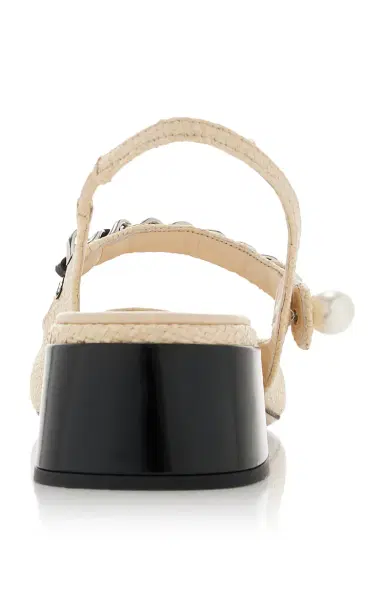 Miu Miu Leather-Trimmed Raffia Slingback Mary Janes | Thumbnail 5 Miu Miu Leather-Trimmed Raffia Slingback Mary Janes | Thumbnail 5
