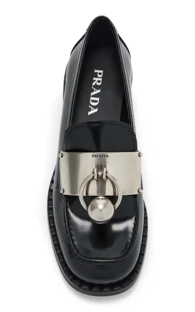 Prada Metal-Detailed Leather Loafers | Thumbnail 3 Prada Metal-Detailed Leather Loafers | Thumbnail 3