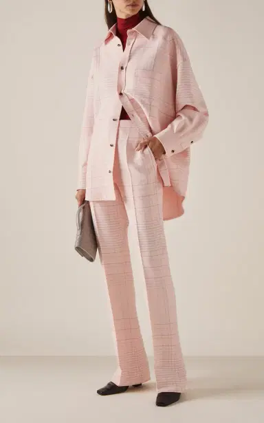 Bottega Veneta Striped High-Rise Stretch-Crepe Flare Pants | Thumbnail 2 Bottega Veneta Striped High-Rise Stretch-Crepe Flare Pants | Thumbnail 2