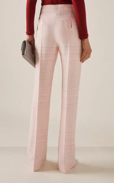 Bottega Veneta Striped High-Rise Stretch-Crepe Flare Pants | Thumbnail 4 Bottega Veneta Striped High-Rise Stretch-Crepe Flare Pants | Thumbnail 4