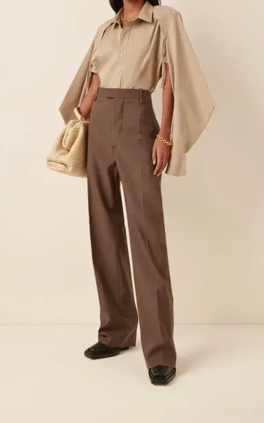 Bottega Veneta Cape-Sleeve Cotton-Blend Poplin Shirt | Thumbnail 2 Bottega Veneta Cape-Sleeve Cotton-Blend Poplin Shirt | Thumbnail 2