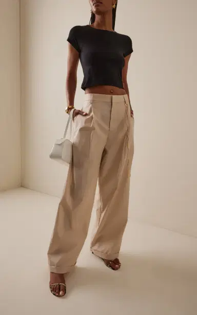 DARKPARK Danielle Wide-Leg Cotton Poplin Trousers | Thumbnail 2 DARKPARK Danielle Wide-Leg Cotton Poplin Trousers | Thumbnail 2