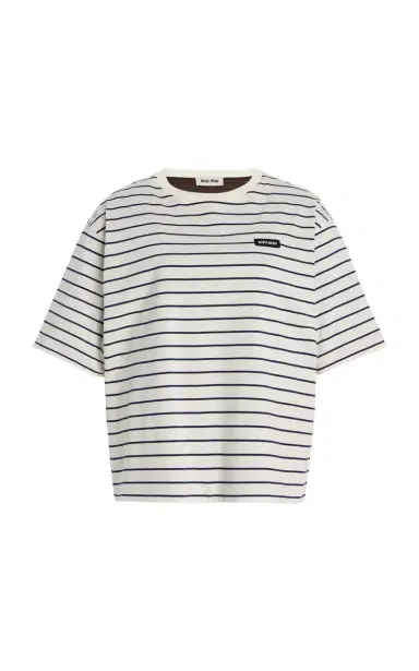 Miu Miu Cotton Jersey T-Shirt | Thumbnail 1 Miu Miu Cotton Jersey T-Shirt | Thumbnail 1