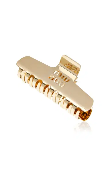 Miu Miu Gold Hair Clip | Thumbnail 3 Miu Miu Gold Hair Clip | Thumbnail 3