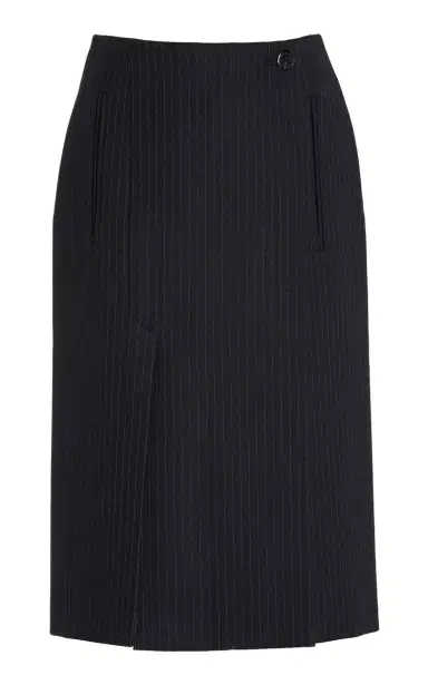 Prada Pinstriped Wool Midi Skirt | Thumbnail 1 Prada Pinstriped Wool Midi Skirt | Thumbnail 1