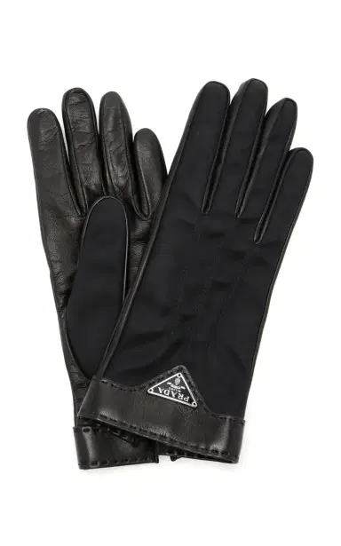 Prada Re-Nylon-Trimmed Leather Gloves | Thumbnail 1 Prada Re-Nylon-Trimmed Leather Gloves | Thumbnail 1