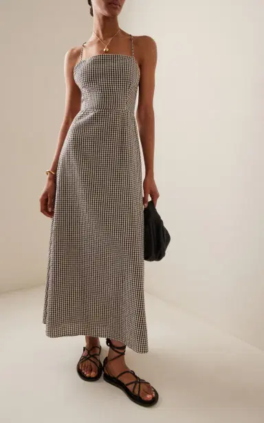 Posse Lori Open-Back Gingham Cotton Maxi Dress | Thumbnail 2 Posse Lori Open-Back Gingham Cotton Maxi Dress | Thumbnail 2