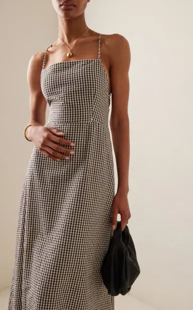 Posse Lori Open-Back Gingham Cotton Maxi Dress | Thumbnail 3 Posse Lori Open-Back Gingham Cotton Maxi Dress | Thumbnail 3