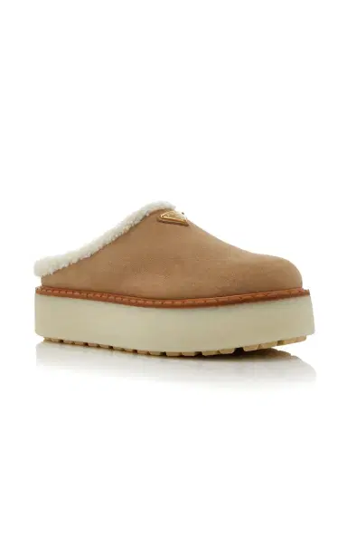 Prada Shearling Platform Mules | Thumbnail 5 Prada Shearling Platform Mules | Thumbnail 5
