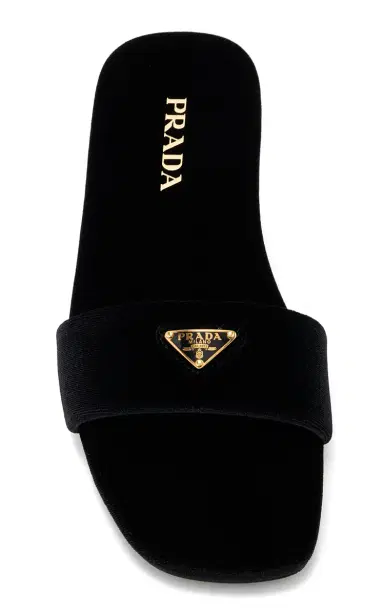 Prada Velvet Slide Sandals | Thumbnail 3 Prada Velvet Slide Sandals | Thumbnail 3