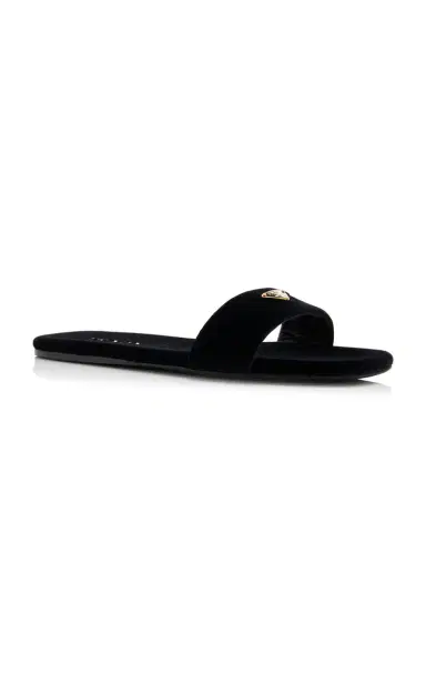Prada Velvet Slide Sandals | Thumbnail 4 Prada Velvet Slide Sandals | Thumbnail 4