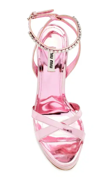 Miu Miu Décolleté Bejeweled Leather Platform Sandals | Thumbnail 3 Miu Miu Décolleté Bejeweled Leather Platform Sandals | Thumbnail 3