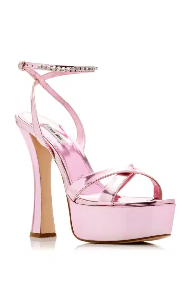 Miu Miu Décolleté Bejeweled Leather Platform Sandals | Thumbnail 5 Miu Miu Décolleté Bejeweled Leather Platform Sandals | Thumbnail 5