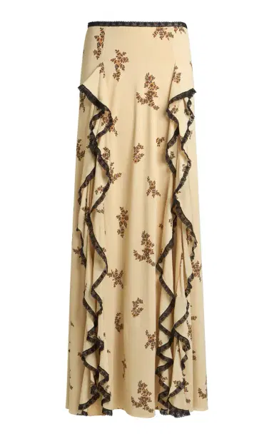 Etro Ruffled Crepe Maxi Skirt | Thumbnail 1 Etro Ruffled Crepe Maxi Skirt | Thumbnail 1