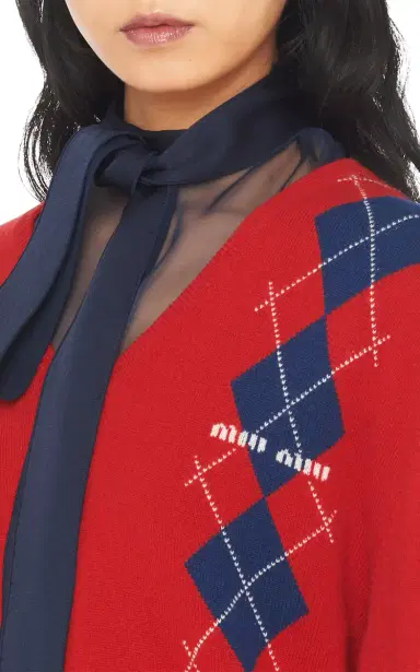 Miu Miu Argyle Cashmere Sweater | Thumbnail 15 Miu Miu Argyle Cashmere Sweater | Thumbnail 15