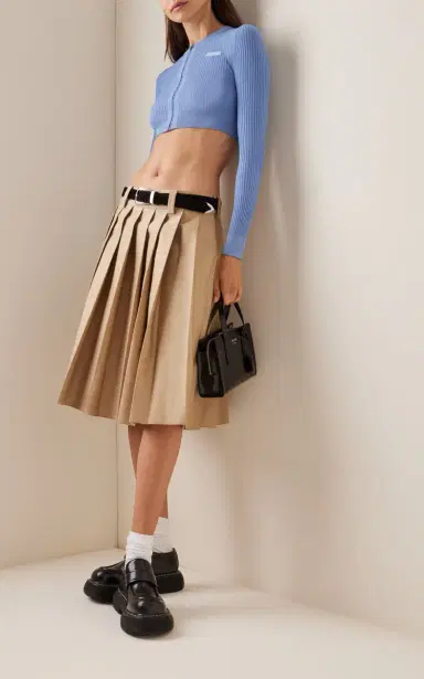 Miu Miu Ribbed-Knit Cropped Cardigan | Thumbnail 3 Miu Miu Ribbed-Knit Cropped Cardigan | Thumbnail 3