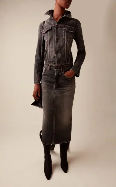 Balenciaga Lace-Up Denim Midi Skirt | Thumbnail 2 Balenciaga Lace-Up Denim Midi Skirt | Thumbnail 2