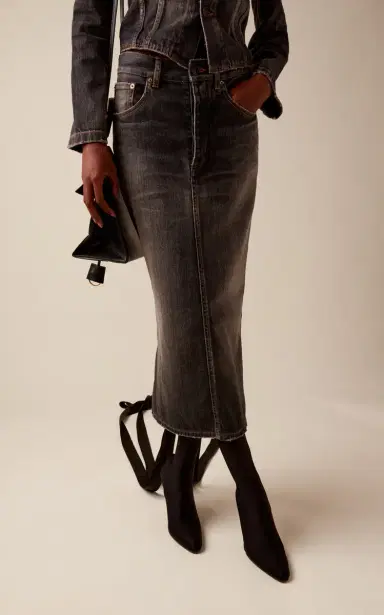 Balenciaga Lace-Up Denim Midi Skirt | Thumbnail 3 Balenciaga Lace-Up Denim Midi Skirt | Thumbnail 3