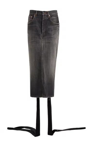 Balenciaga Lace-Up Denim Midi Skirt | Thumbnail 1 Balenciaga Lace-Up Denim Midi Skirt | Thumbnail 1