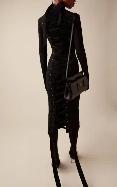Balenciaga Lace-Up Jersey Midi Dress | Thumbnail 4 Balenciaga Lace-Up Jersey Midi Dress | Thumbnail 4