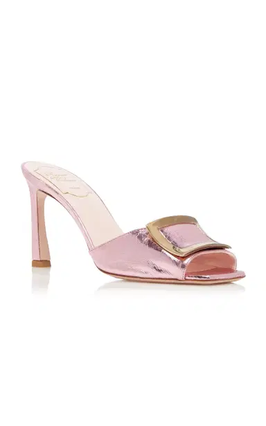 Roger Vivier Trompette Metallic Crushed Leather Mules | Thumbnail 5 Roger Vivier Trompette Metallic Crushed Leather Mules | Thumbnail 5