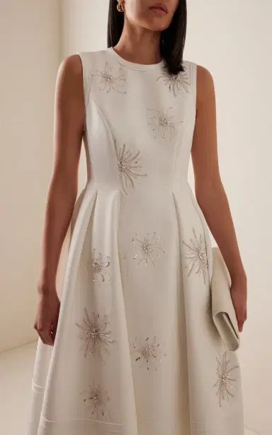 Huishan Zhang May Crystal-Embellished Scuba Midi Dress | Thumbnail 2 Huishan Zhang May Crystal-Embellished Scuba Midi Dress | Thumbnail 2