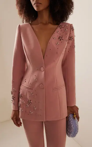 Huishan Zhang Justine Crystal-Embellished Suiting Blazer | Thumbnail 2 Huishan Zhang Justine Crystal-Embellished Suiting Blazer | Thumbnail 2